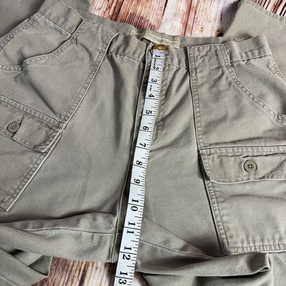 Vintage Y2K American Eagle CARGO KHAKIS Size 10 High Rise Boot Cut Pants 30x30.5 - Picture 6 of 11
